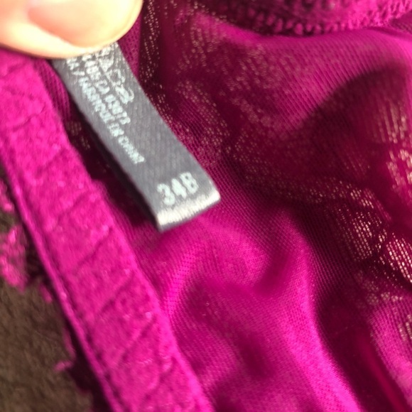 Aerie Limited Edition Reese Bra Magenta Pink Push Up Lace Sequins Size 34B - Picture 10 of 12